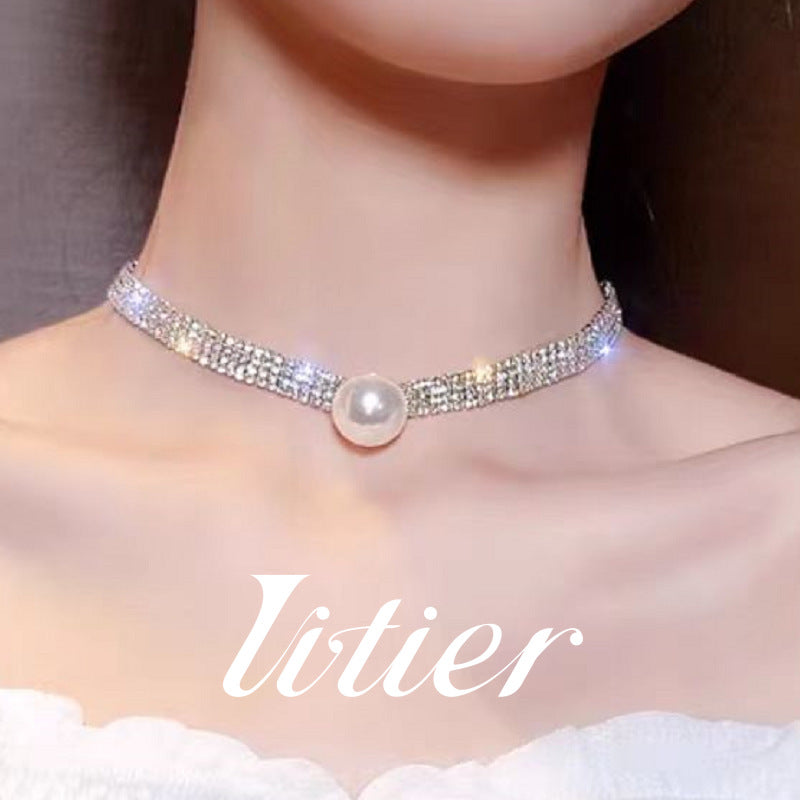 Light Luxury Elegance | Stacked Pearl Clavicle Chain - VITIER