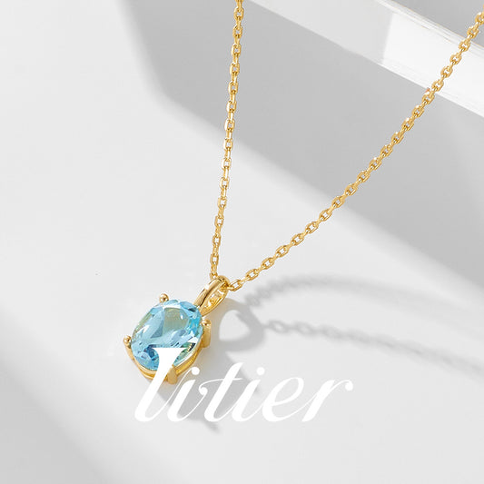 Energy Mood | Sky Blue Topaz Sterling Silver Necklace - VITIER