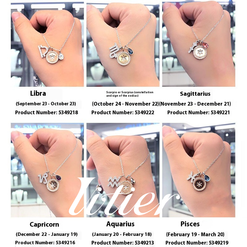 Crystal Natal Year Guardian | Twelve Constellation Necklace Female VITIER