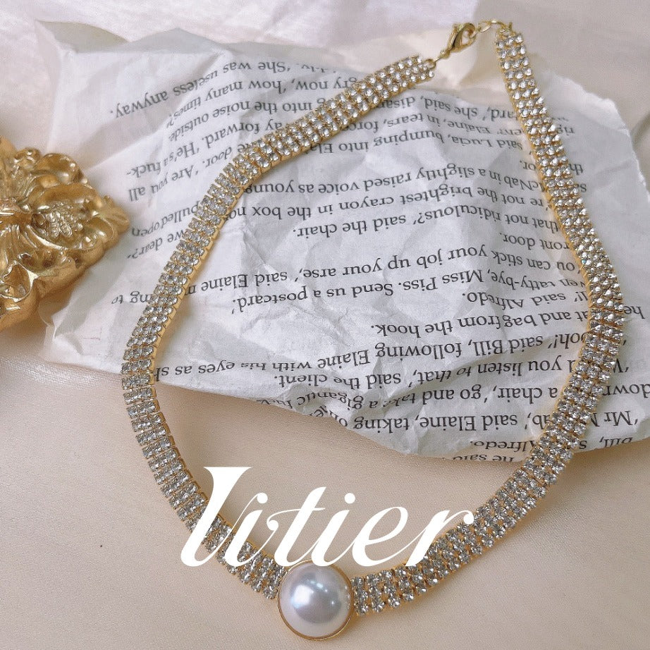 Light Luxury Elegance | Stacked Pearl Clavicle Chain - VITIER