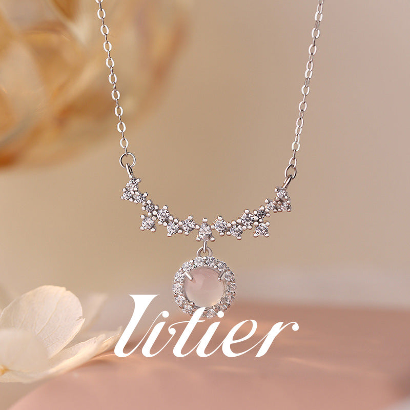 Reunion Energy | Happy Smile Zircon Round Clavicle Chain - VITIER