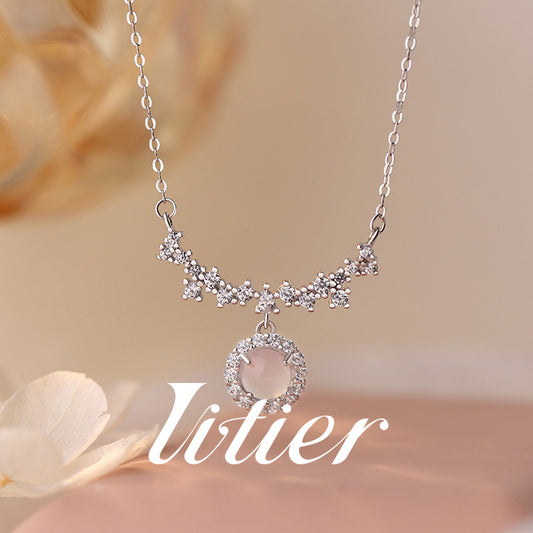 Reunion Energy | Happy Smile Zircon Round Clavicle Chain - VITIER