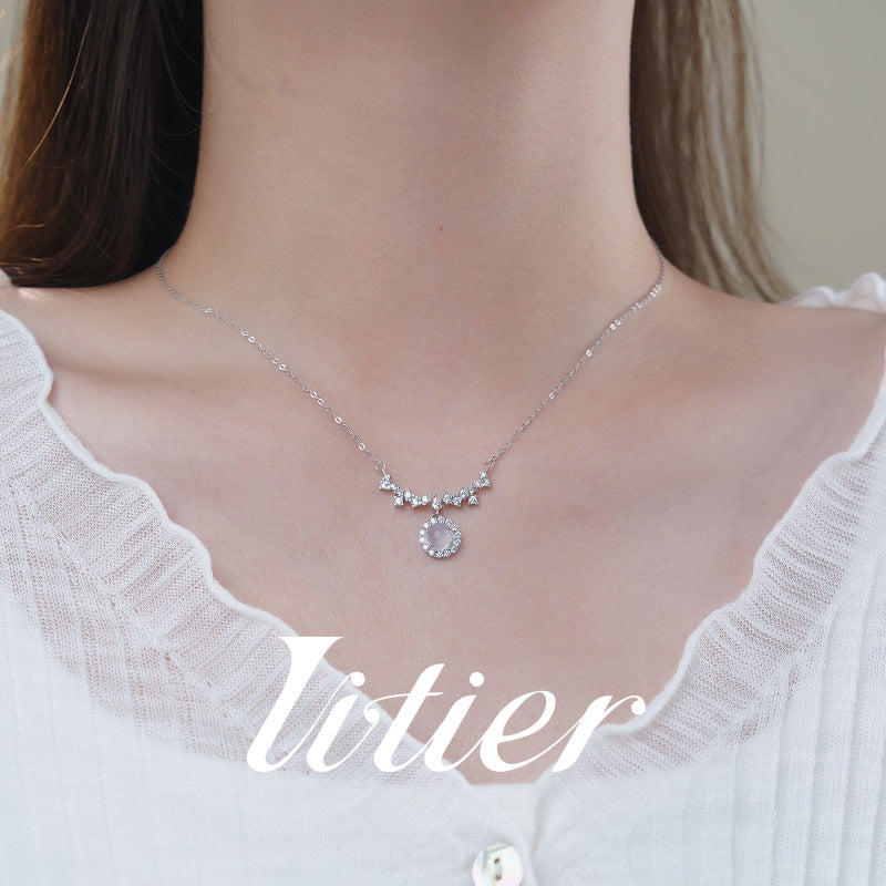 Reunion Energy | Happy Smile Zircon Round Clavicle Chain - VITIER