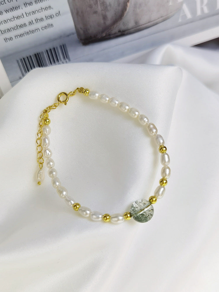 Natural Organic | Natural Crystal Handmade Strawberry Crystal Pearl Bracelet - VIITIER