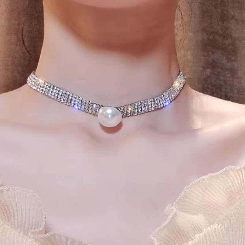 Light Luxury Elegance | Stacked Pearl Clavicle Chain - VITIER