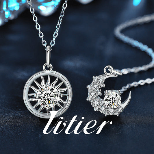 Couple Love | Mozambican Sun and Moon Couple Necklace - VITIER