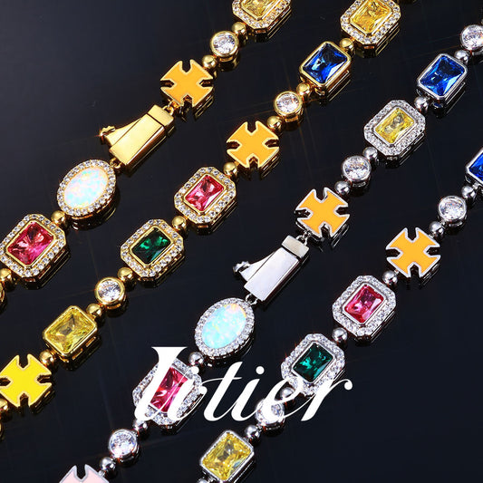 Street Color | Hip Hop Colored Gem Women's Necklace - VITIER
