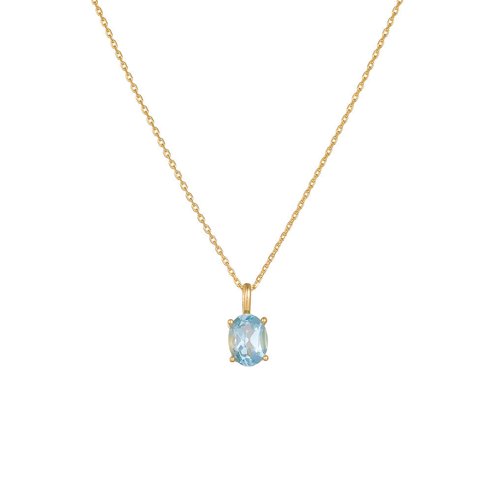 Energy Mood | Sky Blue Topaz Sterling Silver Necklace - VITIER