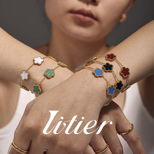 Lucky Transfer | Agate Five Leaf Flower Bracelet - VITIER