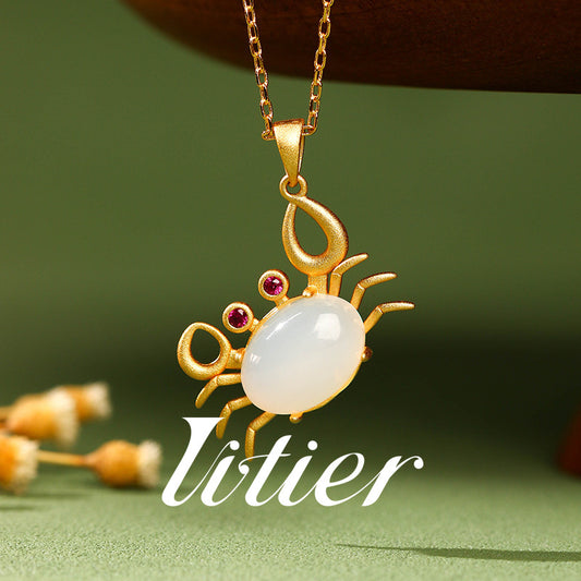 Natural Chalcedony Clavicle Chain | Cancer Exclusive-VITIER
